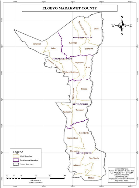 Elgeyo Marakwet Map Elgeyo Marakwet Count Map