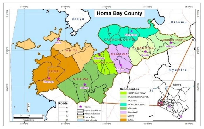 Homabay County Map