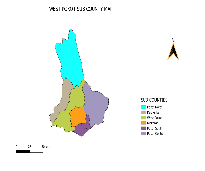West Pokot Map west pokot county map